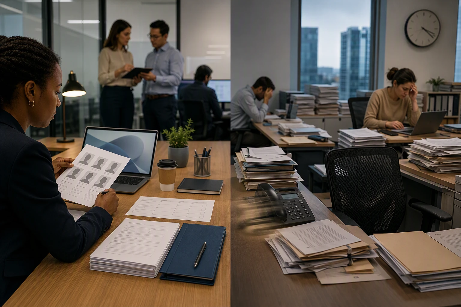 HR professional reviewing recruitment cost analysis