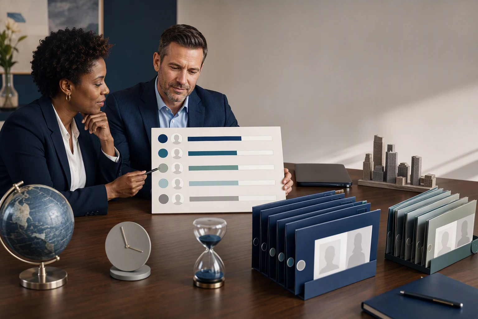 Scorecard comparing global recruiters and local insight
