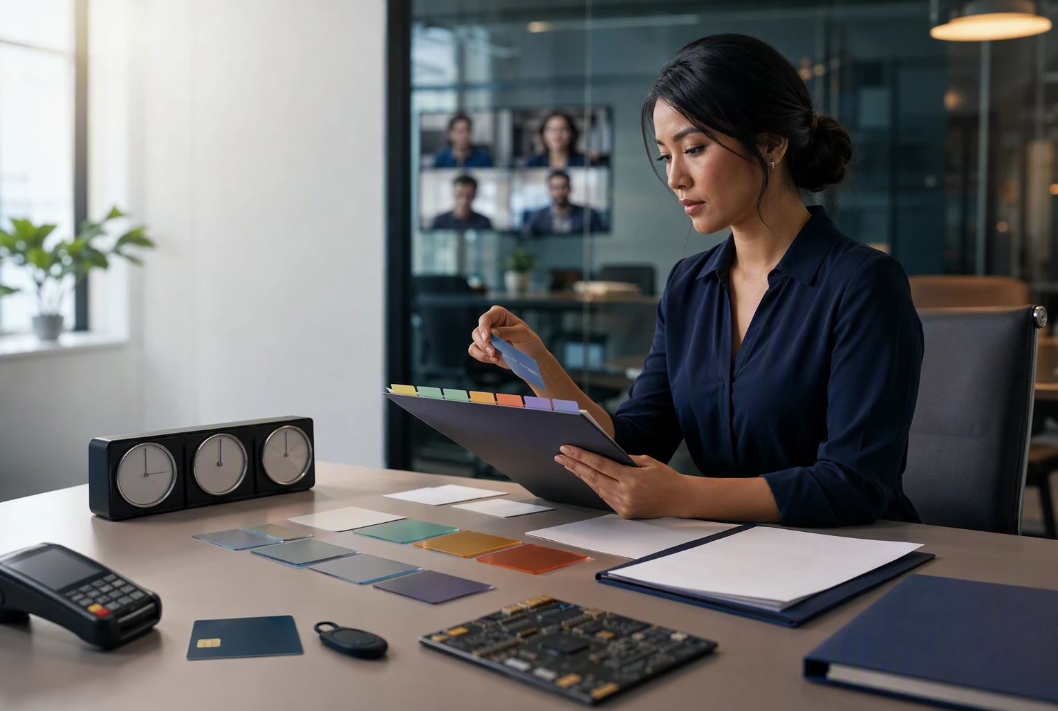 Fintech hiring manager reviewing candidate skill matrix