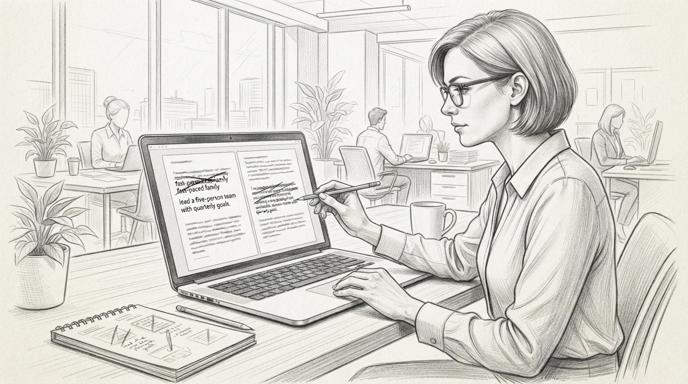 Recruiter editing outreach email on laptop screen